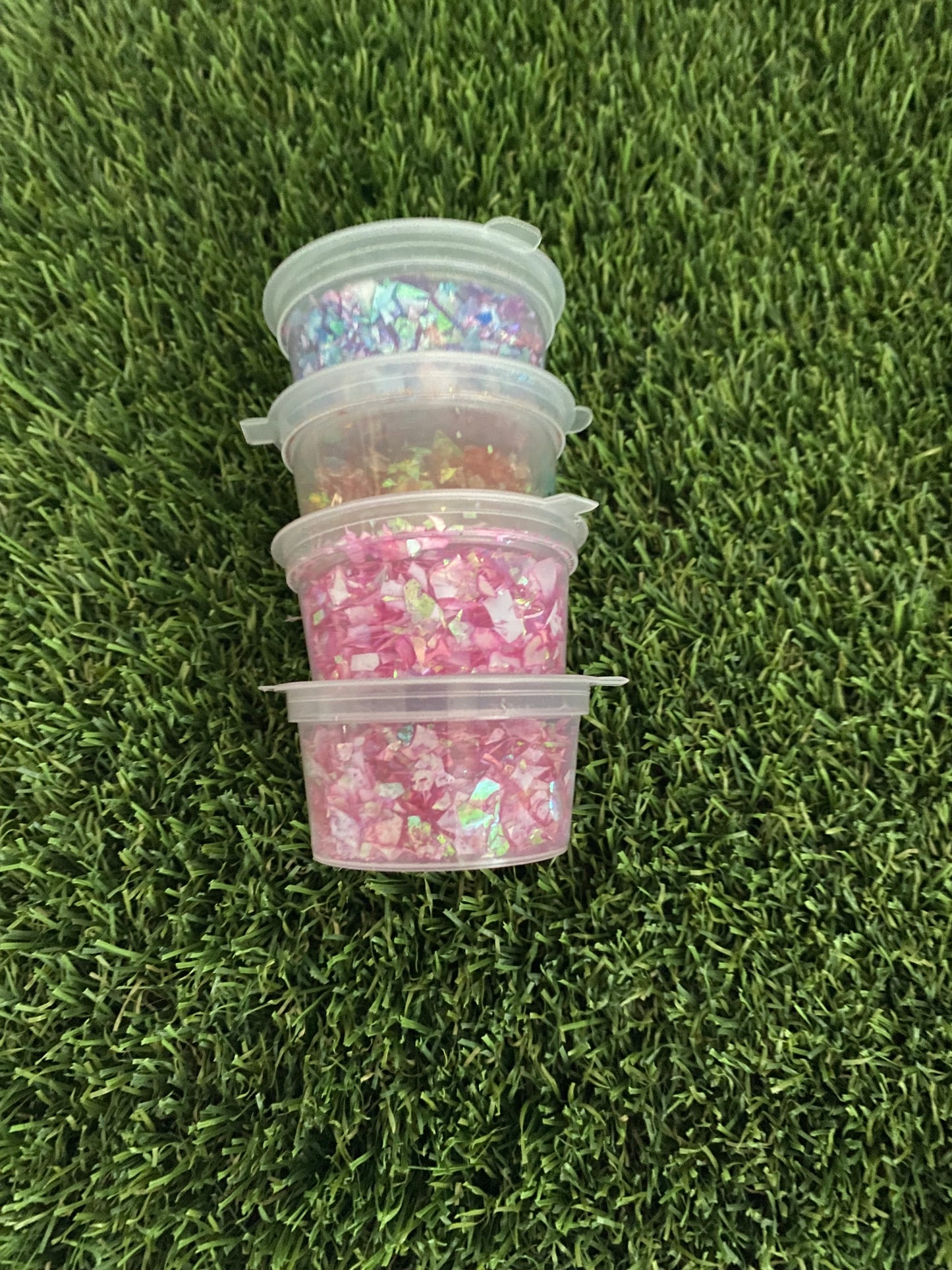 Mixed flake/fine glitters