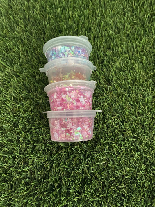 Mixed flake/fine glitters